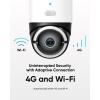 imageeufy Security 4G LTE Cam S330 4K Cellular Solar Security Cameras Wireless Outdoor Pan and Tilt 4G and WiFi DuoMode AI Tracking with SIM Card and 32GB SD Card No WiFi No Problem