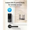 imageeufy Security Smart Lock C220 Fingerprint Keyless Entry Door Lock Builtin WiFi App Remote Control Front Door Smart Lock Deadbolt 8Months Battery Reliable Power IP53 Waterproof BHMA Grade 3Black