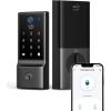 imageeufy Security Smart Lock C220 Fingerprint Keyless Entry Door Lock Builtin WiFi App Remote Control Front Door Smart Lock Deadbolt 8Months Battery Reliable Power IP53 Waterproof BHMA Grade 3Black