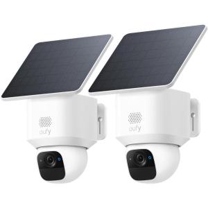 imageeufy Security SoloCam E30 2 Pack Security Cameras Wireless Outdoor Solar Camera Outdoor Wireless 360 Pan AI Tracking 2K Clarity HomeBase S380 Compatible No Monthly Fee2 Pack
