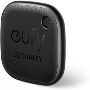 imageeufy Security by Anker SmartTrack Link Black 4Pack Android not Supported Works with Apple Find My iOS only Key Finder Bluetooth Tracker for Earbuds and Luggage Phone Finder Water Resistant1 pack