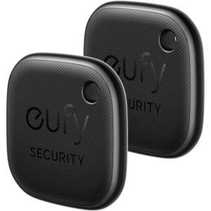 imageeufy Security by Anker SmartTrack Link Black 4Pack Android not Supported Works with Apple Find My iOS only Key Finder Bluetooth Tracker for Earbuds and Luggage Phone Finder Water Resistant2 pack
