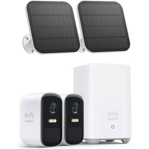 imageeufy Security eufyCam 2C 2Cam Kit Security Camera Wireless Outdoor Home Security System HomeKit Compatibility 1080p HD IP67 Night Vision Motion Only Alert No Monthly Fee2 cam packsolar panel