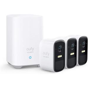 imageeufy Security eufyCam 2C 2Cam Kit Security Camera Wireless Outdoor Home Security System HomeKit Compatibility 1080p HD IP67 Night Vision Motion Only Alert No Monthly Fee3 cam kit