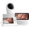 imageeufy Baby Monitor E21 with 2 4K UHD Cameras 5 720p Display Hybrid WiFi and No WiFi Connection App and Monitor Control PanTilt 8 Zoom Portable Camera with Builtin Battery ANR