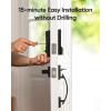 imageeufy Security Smart Lock C220 with Door Lever Fingerprint Keyless Entry Door Lock Builtin WiFi App Remote Control Front Door Deadbolt 8 Months Battery Reliable Power IP53 WaterproofLarge Handle  Wifi  Fingerprint