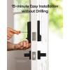 imageeufy Security Smart Lock C220 with Door Lever Fingerprint Keyless Entry Door Lock Builtin WiFi App Remote Control Front Door Deadbolt 8 Months Battery Reliable Power IP53 WaterproofSmall Handle  Wifi  Fingerprint