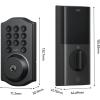 imageeufy Security Smart Lock C30 Keyless Entry Builtin WiFi Deadbolt for Front Door No Bridge Required Easy Installation App Remote Control Auto LockBlack