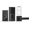 imageeufy Security Smart Lock C30 Keyless Entry Builtin WiFi Deadbolt for Front Door No Bridge Required Easy Installation App Remote Control Auto LockBlack