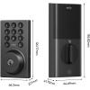 imageeufy Security Smart Lock C30 Keyless Entry Builtin WiFi Deadbolt for Front Door No Bridge Required Easy Installation App Remote Control Auto LockBlack