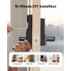 imageeufy Smart Lock C33 Keypad Door Lock with Handle Fingerprint Door Knob Keyless Entry Door Lock for Front Door and Bedrooms Electronic Deadbolt WiFi Remote App Control IP53 Waterproof BlackBlack