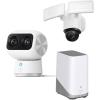 imageeufy Security Indoor Cam S350 Dual Cameras 4K UHD Resolution Security Camera with 8 Zoom and 360 PTZ Floodlight Camera E340 Wired 360 Pan and Tilt  HomeBase 3