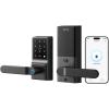 imageeufy Smart Lock C33 Keypad Door Lock with Handle Fingerprint Door Knob Keyless Entry Door Lock for Front Door and Bedrooms Electronic Deadbolt WiFi Remote App Control IP53 Waterproof BlackBlack