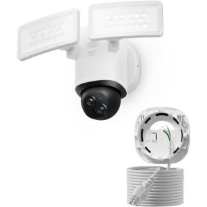 imageeufy Floodlight Camera E340 with AC Cable Security Camera Outdoor 360 PTZ 247 Recording 24G5G WiFi 2000 LM Motion Detection Builtin Siren Dual Cam HB3 Compatible No Monthly Feewith Plugin Power