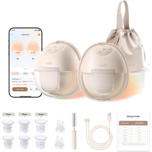 imageeufy Heated Wearable Breast Pump S1 HandsFree Breast Pump with IndustryLeading HeatFlow Tech AppControlled OptiRhythm HospitalGrade Suction Leakproof Slim and UltraQuiet for inBra Use
