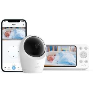 imageeufy Security Baby Monitor E20 with 2K HD Camera 5 720p Display Hybrid WiFi ampamp No WiFi Connection PanTilt 4X Zoom Portable Camera with Builtin Battery 247 Recording in App ANR5 Screen  2K Camera