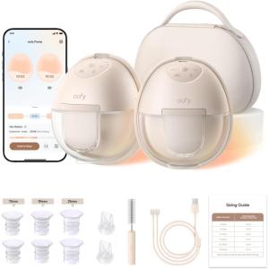 imageeufy Security Heated Wearable Breast Pump S1 Pro Slim HandsFree with IndustryLeading HeatFlow Tech Wireless Charging Case AppControlled OptiRhythm HospitalGrade Suction inBra Use