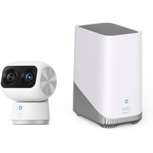 imageeufy Security Indoor Cam S350 with HomeBase 3 Dual Cameras 4K UHD Resolution Security Camera with 8 Zoom and 360 PTZ HumanPet AI DualBand WiFi 6