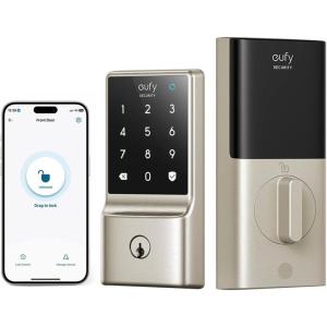 imageeufy Security Smart Lock C210 Keyless Entry Door Lock Builtin WiFi Deadbolt Smart Door Lock No Bridge Required Easy Installation Touchscreen Keypad App Remote Control 4 AA Batteries IncludedNew Nickel