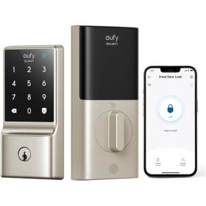 imageeufy Security Smart Lock C210 Keyless Entry Door Lock Builtin WiFi Deadbolt Smart Door Lock No Bridge Required Easy Installation Touchscreen Keypad App Remote Control 4 AA Batteries IncludedNickel