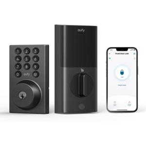 imageeufy Security Smart Lock C30 Keyless Entry Builtin WiFi Deadbolt for Front Door No Bridge Required Easy Installation App Remote Control Auto LockBlack