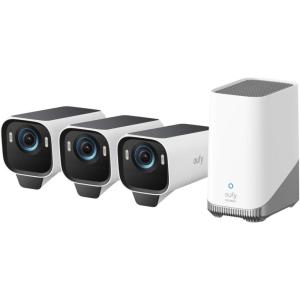 imageeufy Security eufyCam S3 Pro 2Cam Kit Solar Camera Outdoor Wireless MaxColor Night Vision 4K Security Camera with Solar Panel Face Recognition AI Local Storage No Monthly Fee Renewed3 cam pack