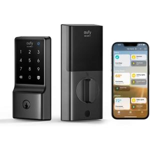 imageeufy Smart Lock E31 Fingerprint Keyless Entry Door Lock with Apple Home Ecosystem for Front Door or Back Supports Matter Apple Home Alexa Google 10000mAh Battery Auto LockMatter  WiFi  8 AA batteries