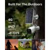 imageeufy Security 4G LTE Cellular Security Camera Wireless Outdoor Solar Powered 2K HD Starlight Night Vision Human Detection GPS Includes SIM Card and Builtin Local Storage Audio and Motion Alert4G LTE Cam Battery