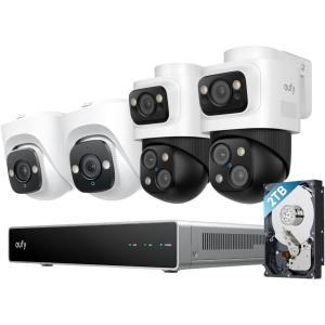 imageeufy PoE NVR Security Camera System S4 2 BulletPTZ Cams 2 Bullet Cams 360 PTZ AI Auto Framing ampamp Tracking Smart Video Search Color Night Vision PreInstalled 2TB HDD247 Recording2BulletPTZ2Turret Cams