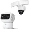 imageeufy Security Floodlight Camera E340 Wired 360 Pan and Tilt Indoor Cam S350 Dual Cameras 4K UHD Resolution Security Camera with 8 Zoom and 360 PTZ