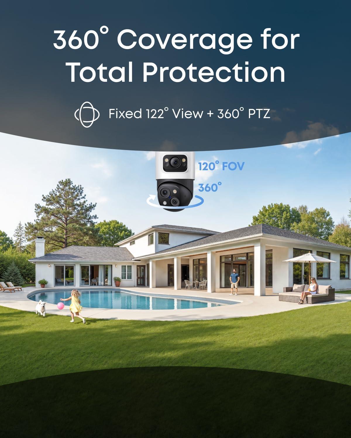 imageeufy PoE NVR Security System E41247 RecordingUp to 16CH 2TB HDD 8 4K Turret Cams Wired Outdoor Cam 4K UHD 122 FOV Color Night Vision AI Detection Red and Blue StrobeBulletPTZ Addon Cam