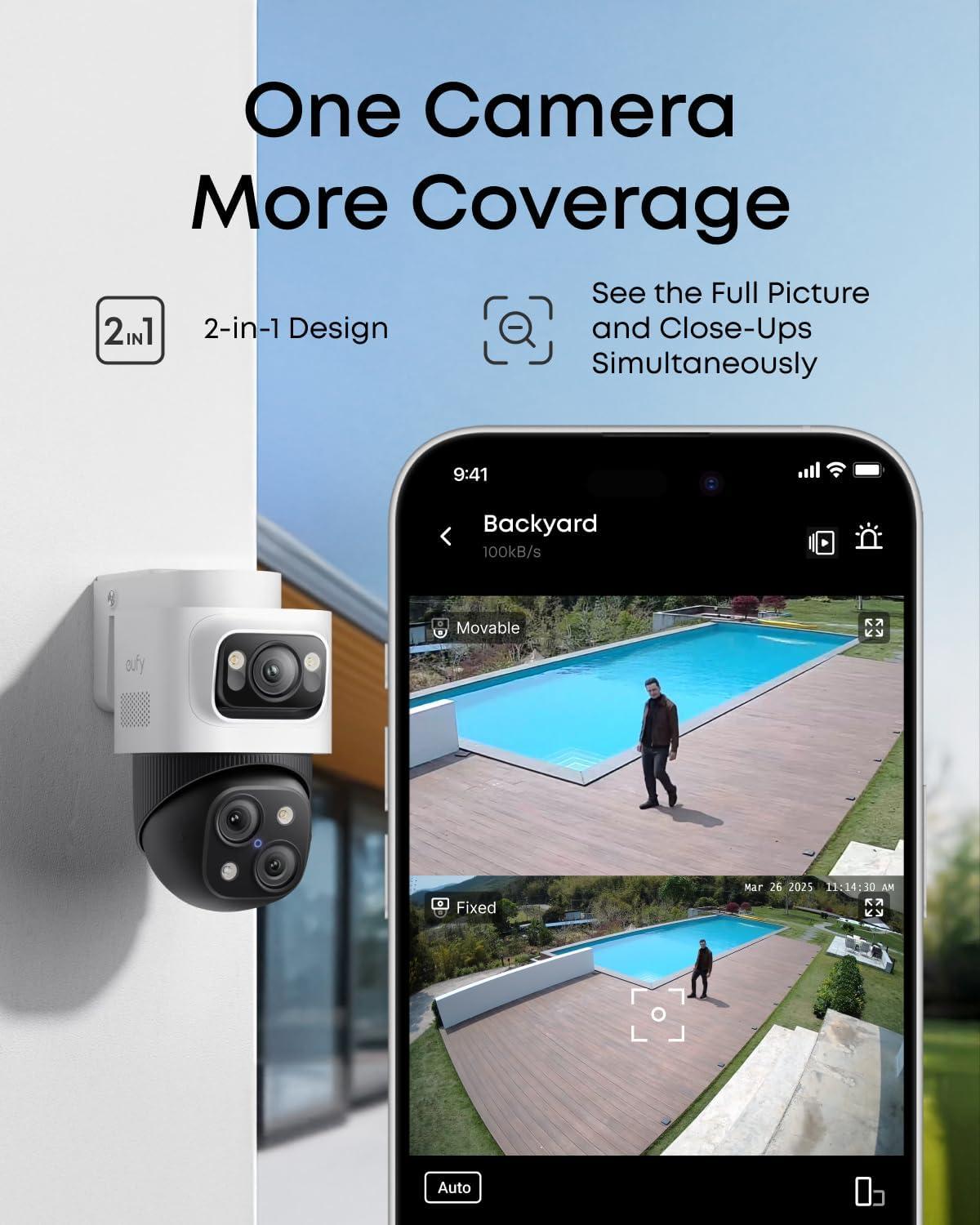 imageeufy PoE NVR Security System E41247 RecordingUp to 16CH 2TB HDD 8 4K Turret Cams Wired Outdoor Cam 4K UHD 122 FOV Color Night Vision AI Detection Red and Blue StrobeBulletPTZ Addon Cam