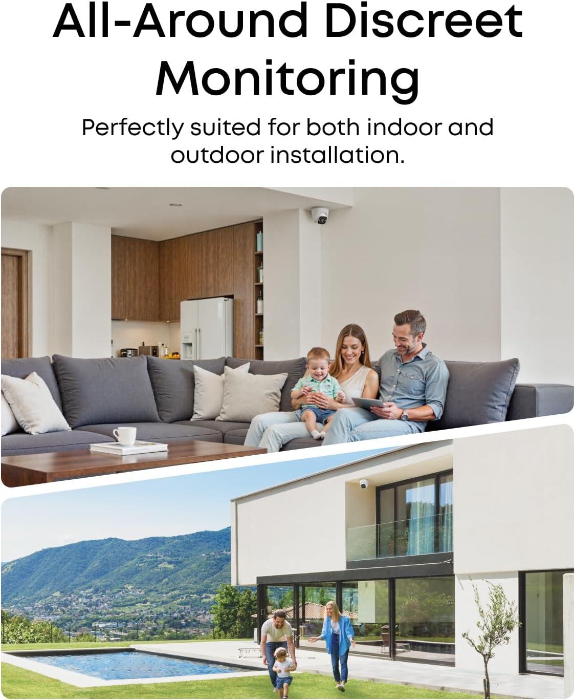 imageeufy PoE NVR Security System E41247 RecordingUp to 16CH 2TB HDD 8 4K Turret Cams Wired Outdoor Cam 4K UHD 122 FOV Color Night Vision AI Detection Red and Blue StrobeTurret Addon Cam
