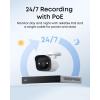imageeufy PoE NVR Security System E41247 RecordingUp to 16CH 2TB HDD 8 4K Turret Cams Wired Outdoor Cam 4K UHD 122 FOV Color Night Vision AI Detection Red and Blue StrobeBullet Addon Cam