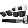 imageeufy PoE NVR Security System E41247 RecordingUp to 16CH 2TB HDD 8 4K Turret Cams Wired Outdoor Cam 4K UHD 122 FOV Color Night Vision AI Detection Red and Blue Strobe2BulletPTZ2Bullet Cams