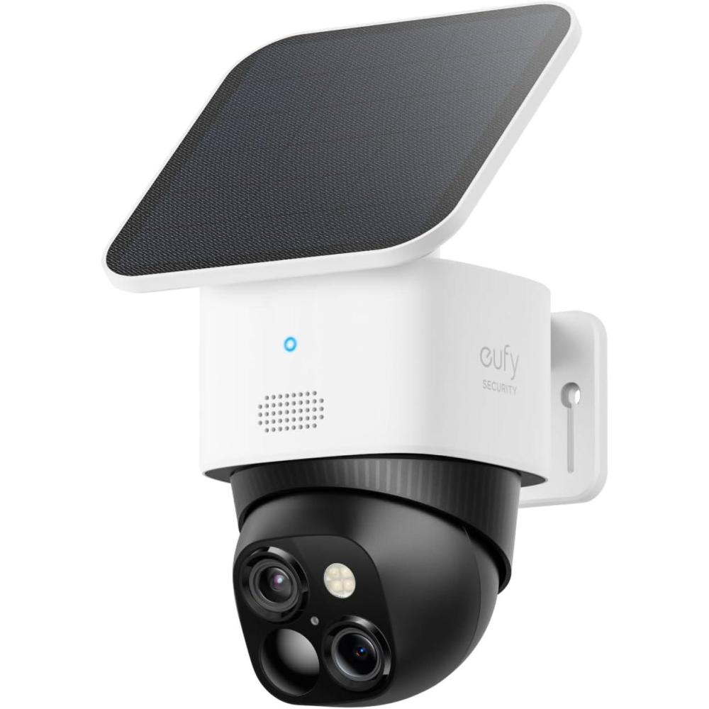 imageeufy Security SoloCam S340 4Cam Kit HomeBase S380 Solar Security Camera Wireless Outdoor Camera 360 Pan and Tilt Surveillance No Blind Spots 24 GHz WiFi No Monthly FeeSolo Cam
