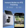 imageeufy Security eufyCam S4 4Cam Kit Solar Security Camera Wireless Outdoor Triple Lens BulletPTZ Cam 4K UHD 360 Pan and Tilt Auto Track 8 Hybrid Zoom Color Night Vision Expandable Storage4Cam Kit