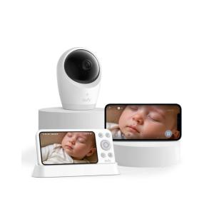 imageeufy Baby Monitor E20 2K Resolution 5 720p Display Hybrid Connection WiFi ampamp No WiFi Control PanTilt 4 Zoom Night Vision Builtin Battery Camera ANR Smart Alerts 247 Recording4K baby monitor E21