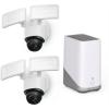 image:imageeufy Security Floodlight Wired Camera E340 2kitHomebase3 Security Camera Outdoor 355 Pan amp Tilt 247 Recording Expandable Storage2000 LM Motion Detection Dual Cam No Monthly Feefloodlightcam 2kit