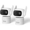 image:imageeufy Wired Cam C31 2Pack 360 Coverage with Pan and Tilt Indoor and Outdoor Dual Antenna Color Night Vision Local Storage No Monthly Fee AI HumanVehiclePetCry Detection 247 Recording2pack