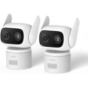 image:imageeufy Wired Cam C31 2Pack 360 Coverage with Pan and Tilt Indoor and Outdoor Dual Antenna Color Night Vision Local Storage No Monthly Fee AI HumanVehiclePetCry Detection 247 Recording2pack