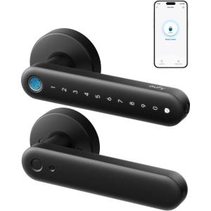 image:imageeufy Security Smart Lock FamiLock C32 Fingerprint Keyless Entry Door Lock with Handle for Interior Doors Builtin WiFi 24 GHz Only App Control Auto Lock 4 AA Batteries AlexaGoogle