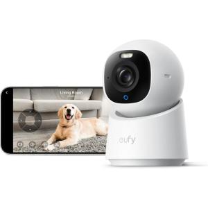 image:imageeufy Security 4K Indoor Camera E30360 Pan TiltAI Auto TrackingColor Night VisionPetBabyNanny Monitor with TwoWay AudioAI HumanPet DetectionWorks with HomeKit No Monthly Fee Black1Pack White