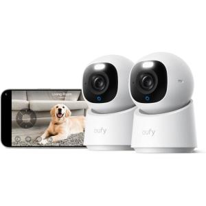 image:imageeufy Security 4K Indoor Camera E30360 Pan TiltAI Auto TrackingColor Night VisionPetBabyNanny Monitor with TwoWay AudioAI HumanPet DetectionWorks with HomeKit No Monthly Fee Black2Pack White