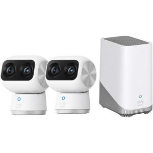 image:imageeufy Securtiy Indoor Cam BundleIndoor Cam S350 2Cam Kit with HomeBase S380 Dual Cameras 4K UHD Security Camera with 8 Zoom 360 Camera Baby Monitor Pet Camera Local Storage up to 16GB