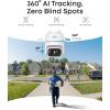 image:imageeufy Security eufyCam C37 Wireless Outdoor Security Camera 360 Pan amp Tilt AI Tracking 2K Solar Camera HumanPetVehicle Detection Flexible Solar Panel Color Night Vision No Monthly Fee